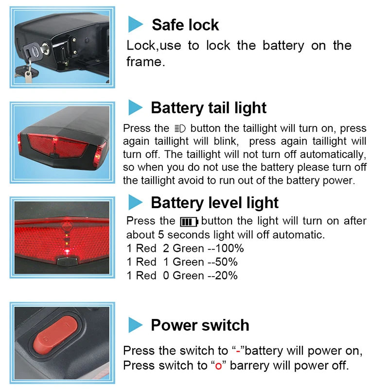Batterie de livraison pour vélo 36V 13AH avec porte-bagages arrière (en stock dans l'UE)_voghion.com