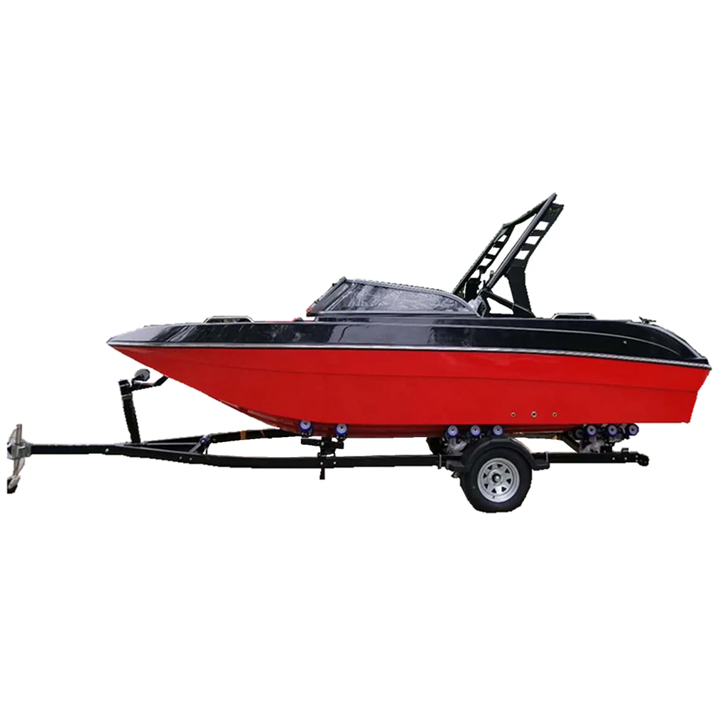 red and black fiberglass side console ski sport boat without engine|  Alibaba.com