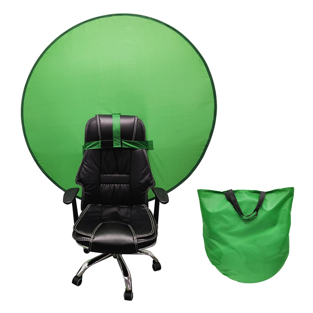 New product Portable chair backdrop Webcam Background Green Screen for Video Chats, Zoom, Skype, Video Photography Backdrops