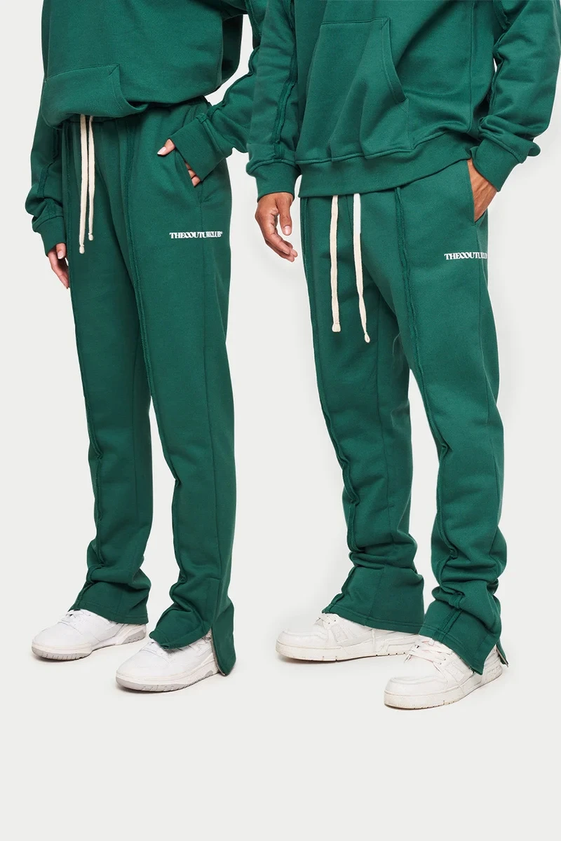 2023 Unisex Tracksuits Casual Raw Seam 1/4 Quarter Zip Hoodie Straight