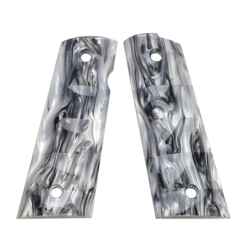 Custom High Precision CNC Machined Synthetic Pearl Blank Grips for 1:1 Colt Full Size 1911 with Horse Medallion