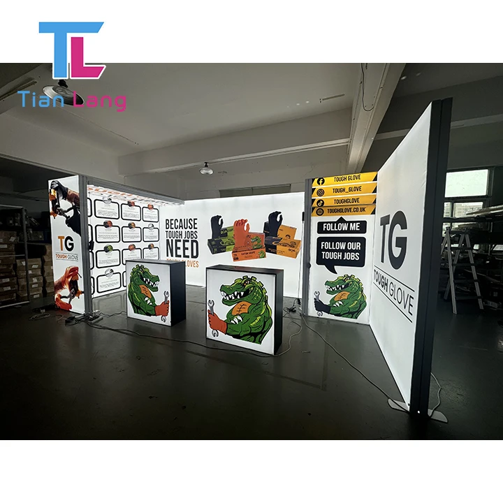 TianLang Dvojstranná Tlačená Tkanina Reklamná Svietidla s Prinášobným Voľne Stojiacim Rámom Tenké LED Svetlé Zobrazenie