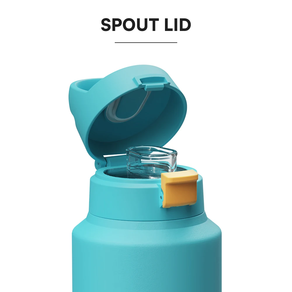 Custom Logo LeakProof 2 in 1 Thermal Flask Stainless Steel Insulated Sports Water Bottles 32oz with Storage Compartment