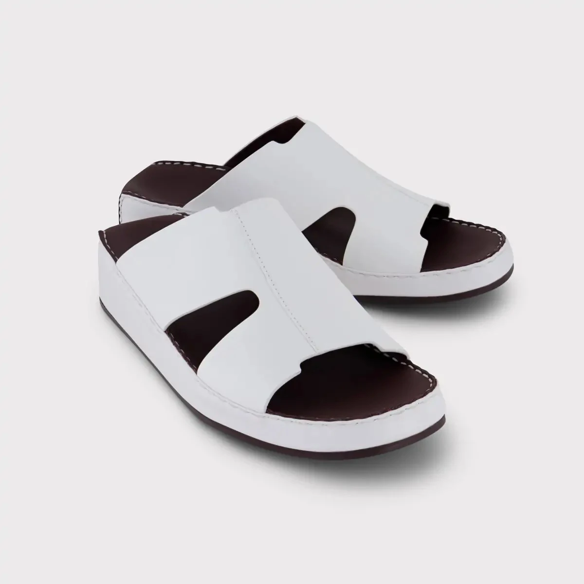 SHIKOL Gulf Mens Sandals Handmade Dubai Footwear Men Italian Genuine  Leather slippers Emirati Shoes Slide Arabic Sandals for Man