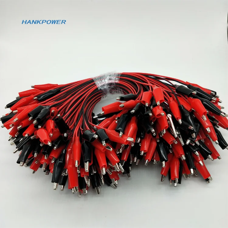AWM 2464 24AWG Red Black Alligator Clip to 3.5mm Mono Jack Tester