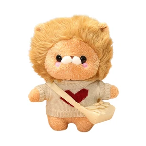 OEM Logo Soft Stuffed Plush Animals Toys Wholesale Plush Lion Loveable Lion With Shirt