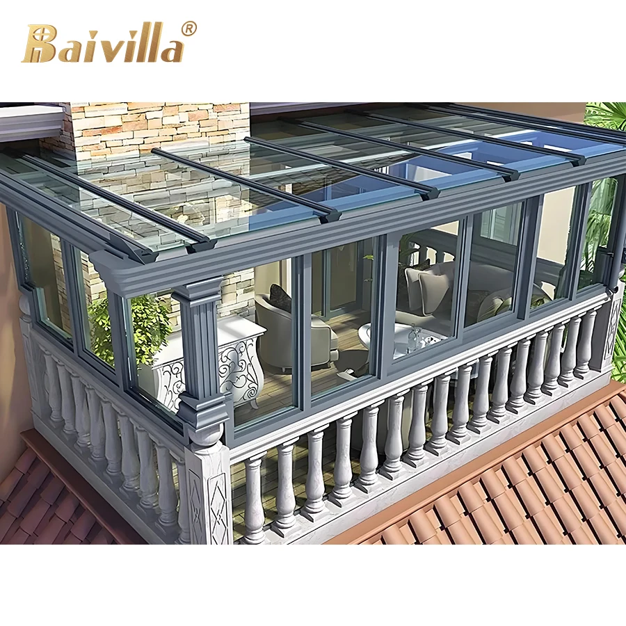 Hot Sale Discount Price Outdoor Aluminium Glass Lean to Sunroom Winter Garden Greenhouse