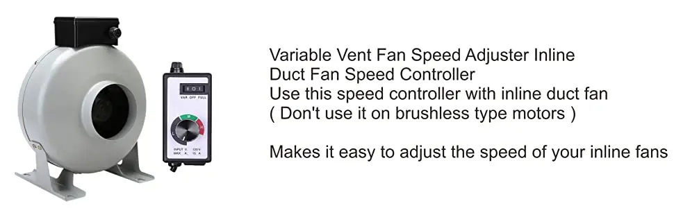 120v Motor Controller Variable Fan Speed Control Switch For Inline Duct ...