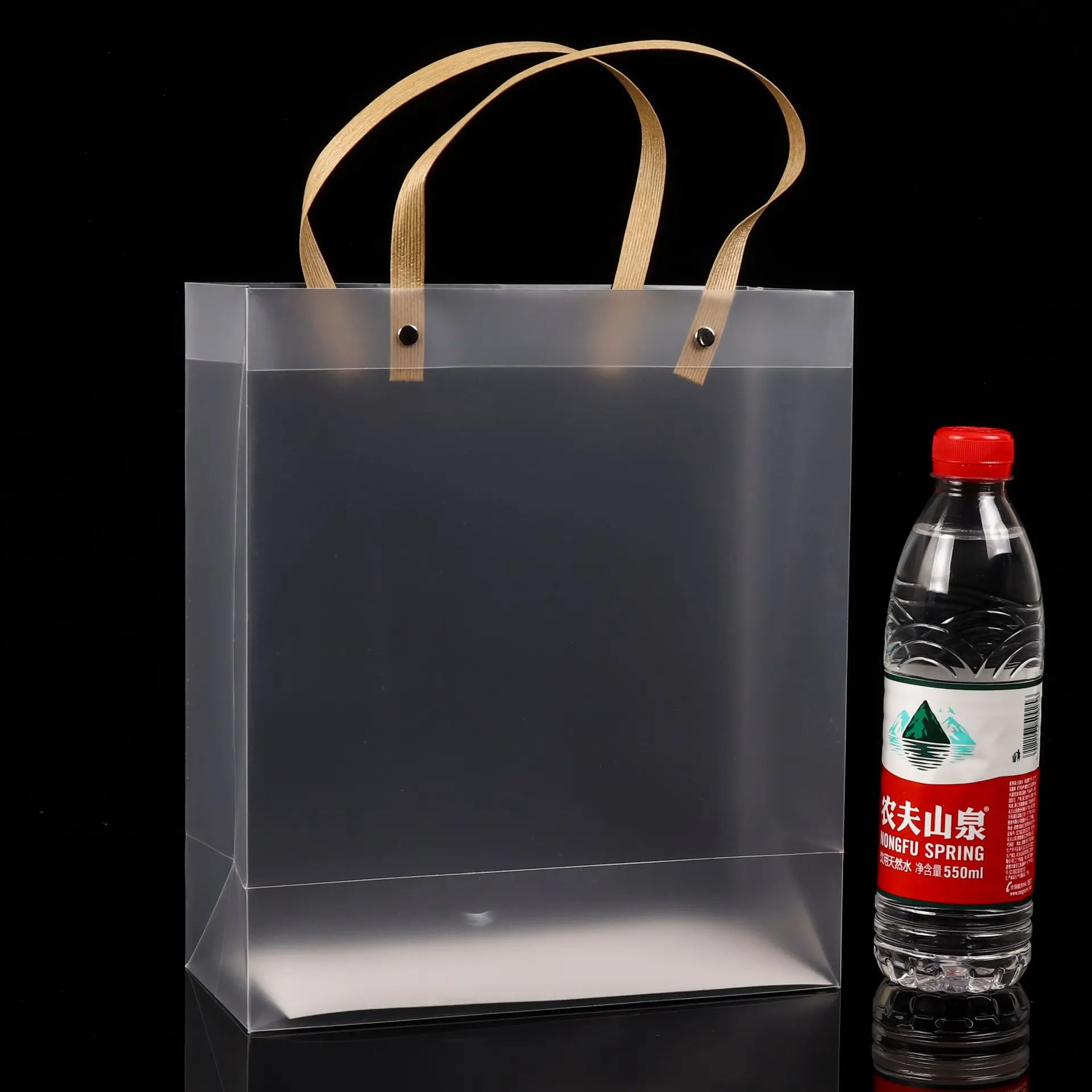 Spot Large Stock 10sizes PP Plastic Frosted Transparent Bag with Custom logo for Shopping Promotion Advertising and Gift
