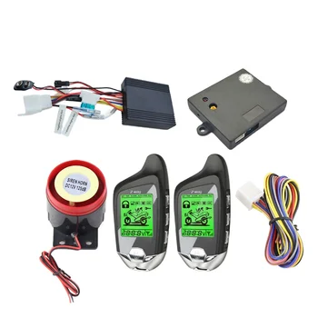 Motorcycles Accessories Two Way Motorcycle Alarm System With Microwave Sensor LCD Screen