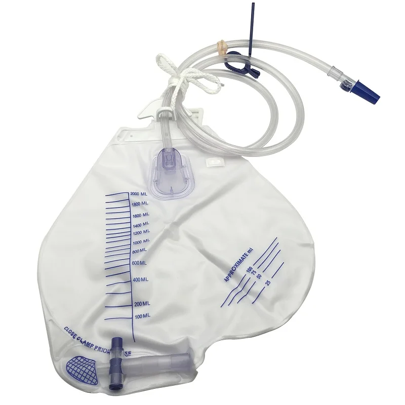 Disposable Urine Collection Bag 2000ml PVC Collection Portable Sterile Adult Urine Bag for Patients
