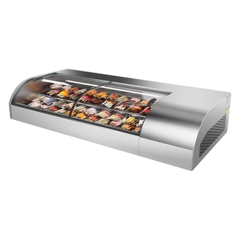 8- Supertise Sushi Showcase Sushi Display Case on Counter Stainless Steel Cooler Freezer Refrigerator Sushi Cake Chiller