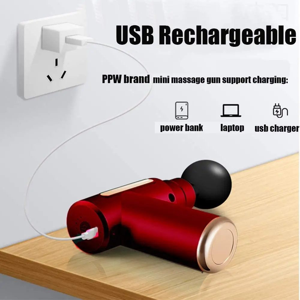 Portable Rechargeable Deep Tissue Muscle Gun Massager Electric Body Percussion Mini Massage Tool Fascial Gun