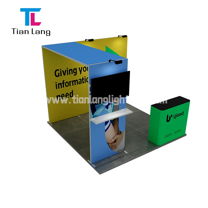 TianLang Qseg U shape 10x10ft trade show booth lightest modular aluminum 3x3 exhibition display stand supplier