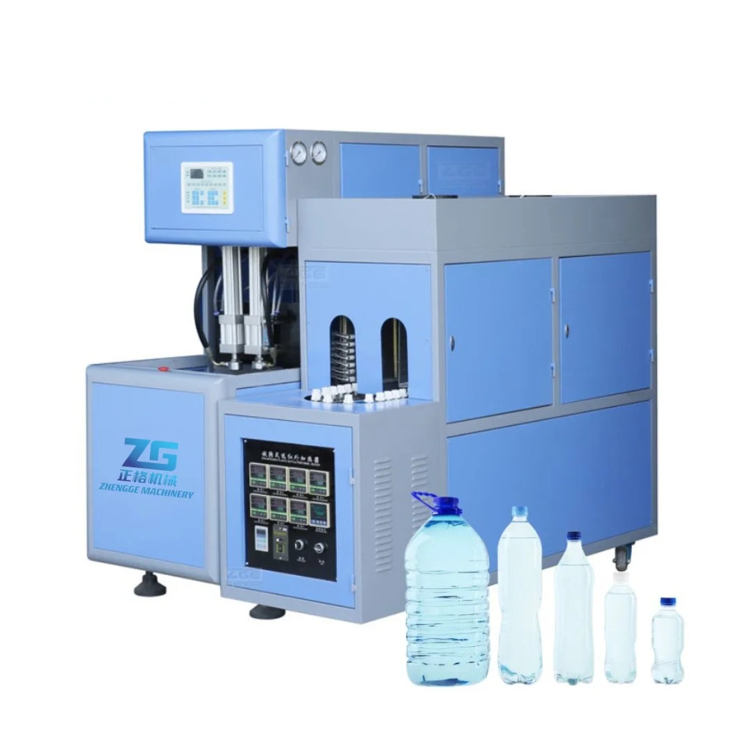 Plastic Mineral Water Bottle Making Machine Semi Automatic PET Bottle Blow Molding Machine with Double Cavity