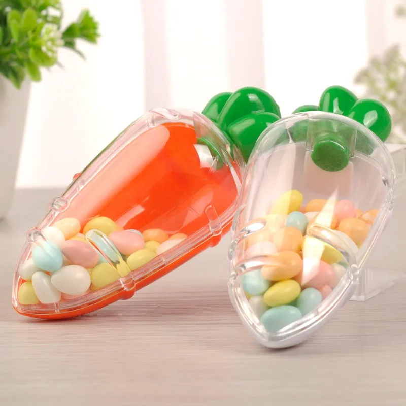 Niedliche Karotten form Plastik etui Flasche Aufbewahrung behlter fr  Sigkeiten Schokoladen bohnen Halloween Ostern Karotte Plastik box Geschenk
