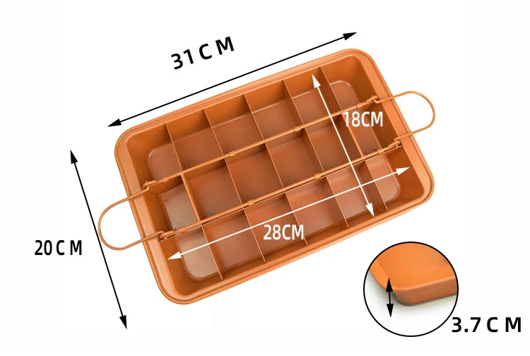 Online Hot Sale Non-stick Kitchen Gadget Carbon Steel Bakeware Brownie Pan Detachable Bottom Oven Baking Tray Cake Mold