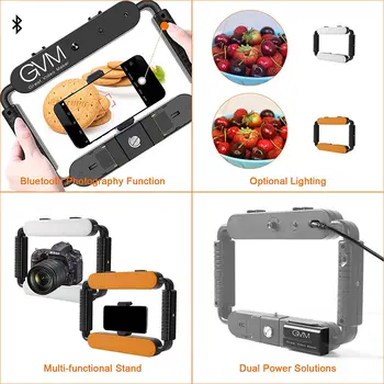 GVM TL-10S 5600K Selfie LED Ring Light Smartphone Video Rig Phone Video Stabilizer for Camera/Smartphone/Makeup detail image