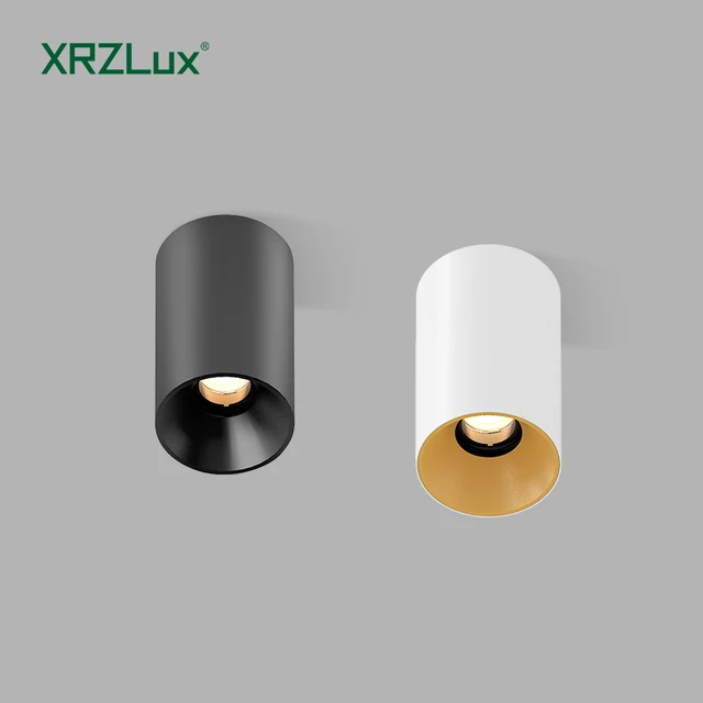 XRZLux Surface Mounted Cylinder Spotlights 10W COB LED Downlight Aluminum Ceiling Spot Lights Round Surface Led Spot Light