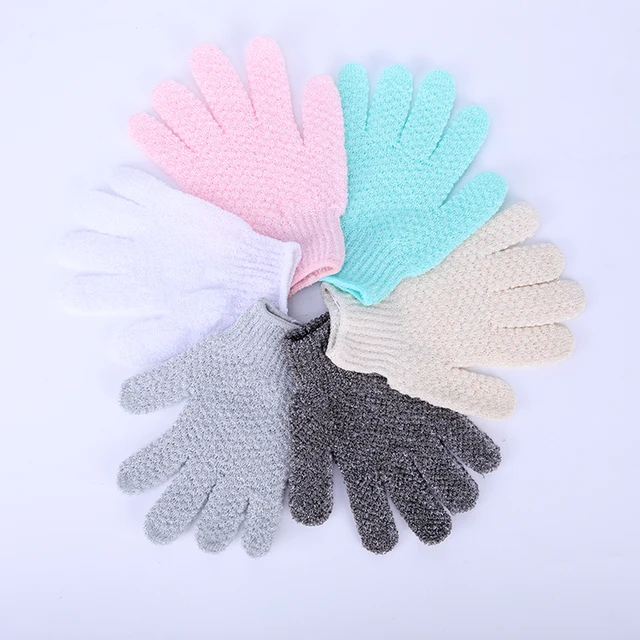 Washcloth Natural Bamboo Fiber Bath Exfoliating Bath Glove Scrubber Washcloths Bathing Glove Bathroom