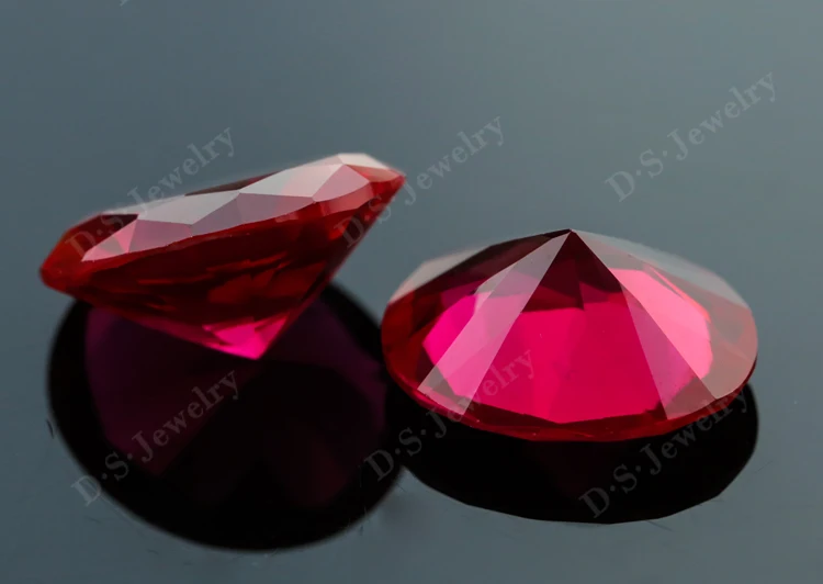 Factory Price Ruby Corundum Gemstone Pear Shape Synthetic Ruby Stone Prices