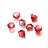 Glass flower beads - transparent red