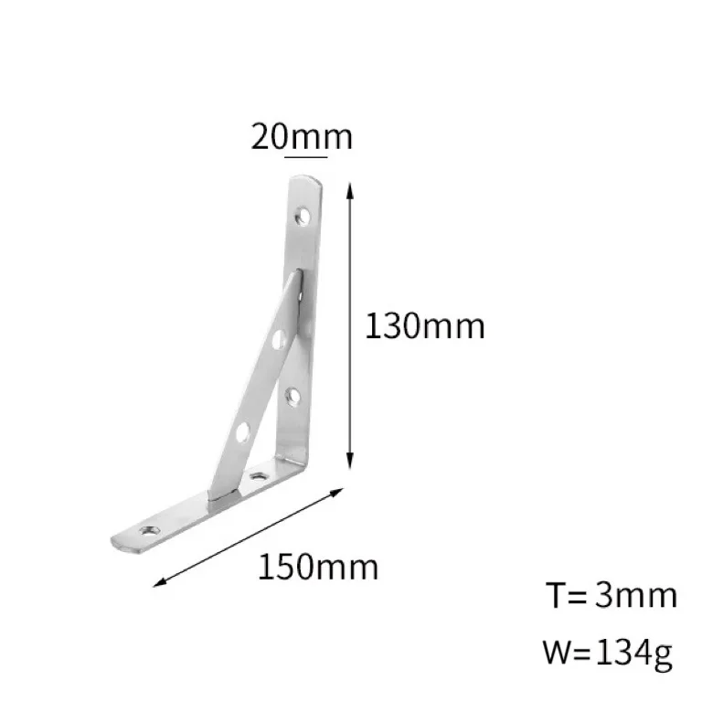Stainless Steel L Angle Wall Mounting Shelf Corner Brackets Fixed