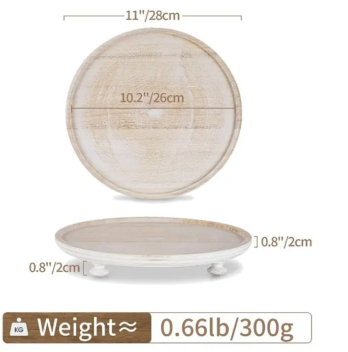 Custom Wood Risers for Decor Rustic Round Wooden Pedestal Stand Tray for Display Farmhouse Table Dessert Candle Cake Plant