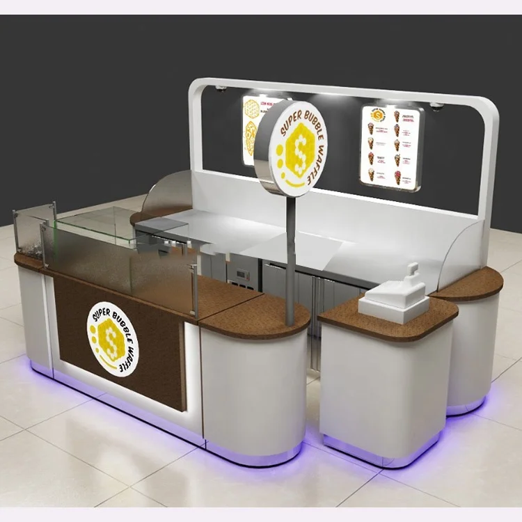 Free Design Juice bar Display for Shopping Mall Ice Cream Kiosk for Sale