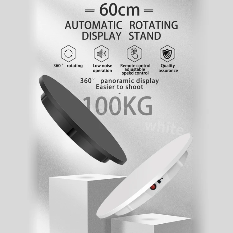 High Quality 60cm Electric Rotating Display Stand 100KG Load Video Shooting Props Turntable for Photography