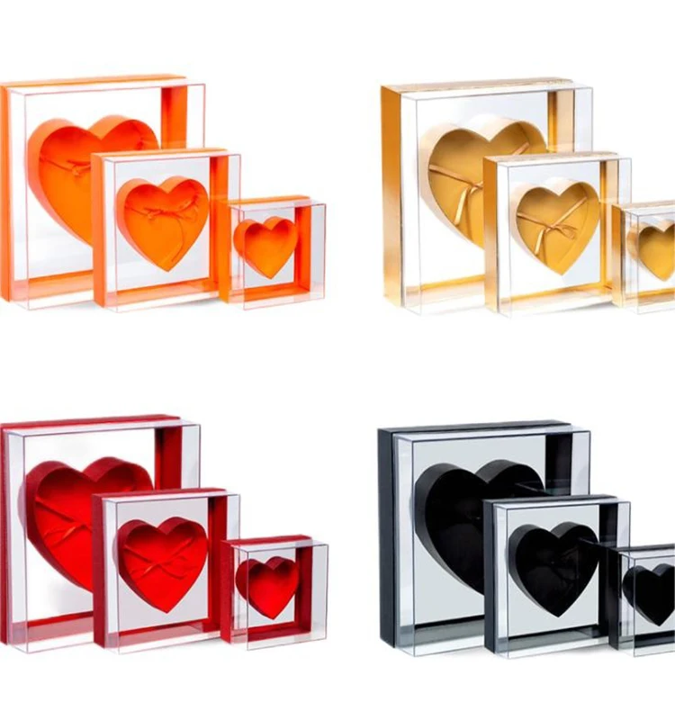 Wholesale Full Transparency Bow Contain Love Flower Box I Love You