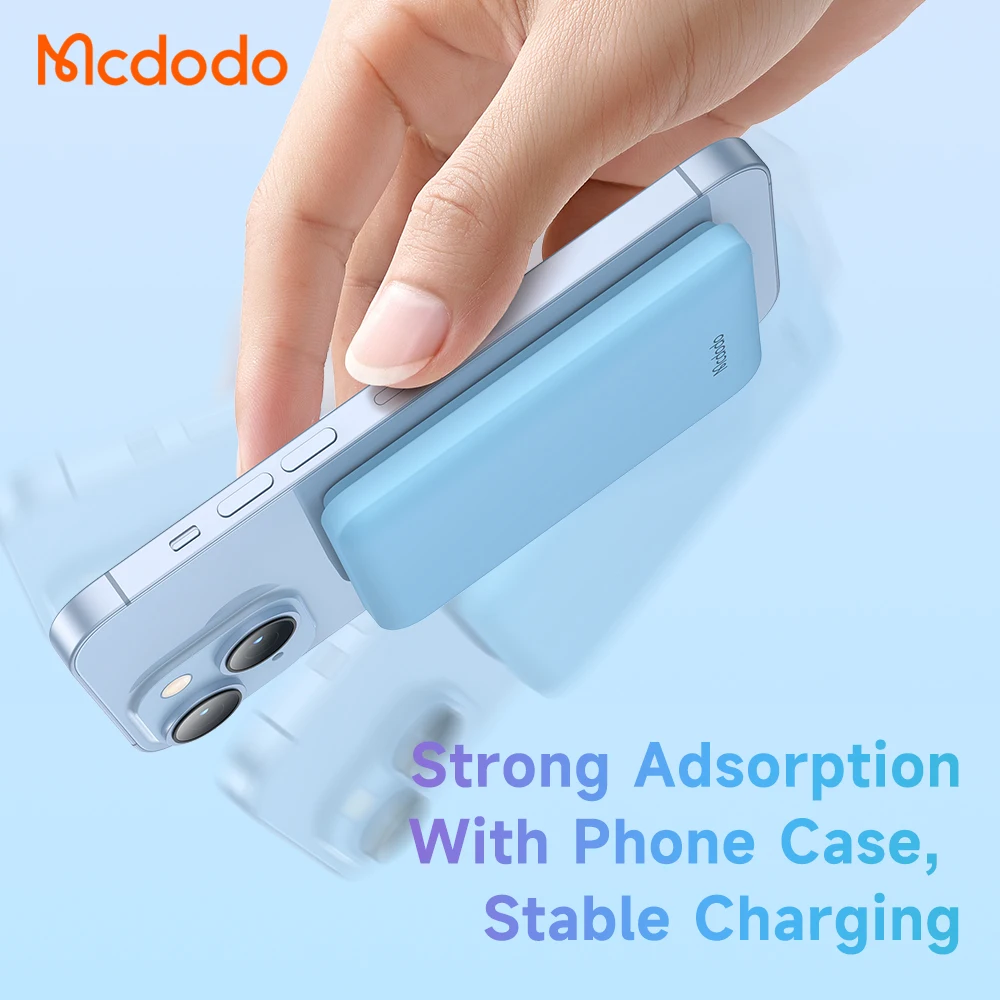 Mcdodo Новый 5000 мАч магнитный Power Bank мини-зарядное устройство 15 Вт беспроводной + 20 PD магнитное портативное