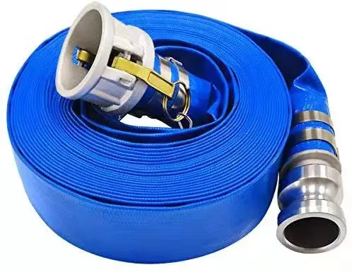 BLUE PVC LAY FLAT DISCHARGE HOSE 1-1/2" ID X 150' 