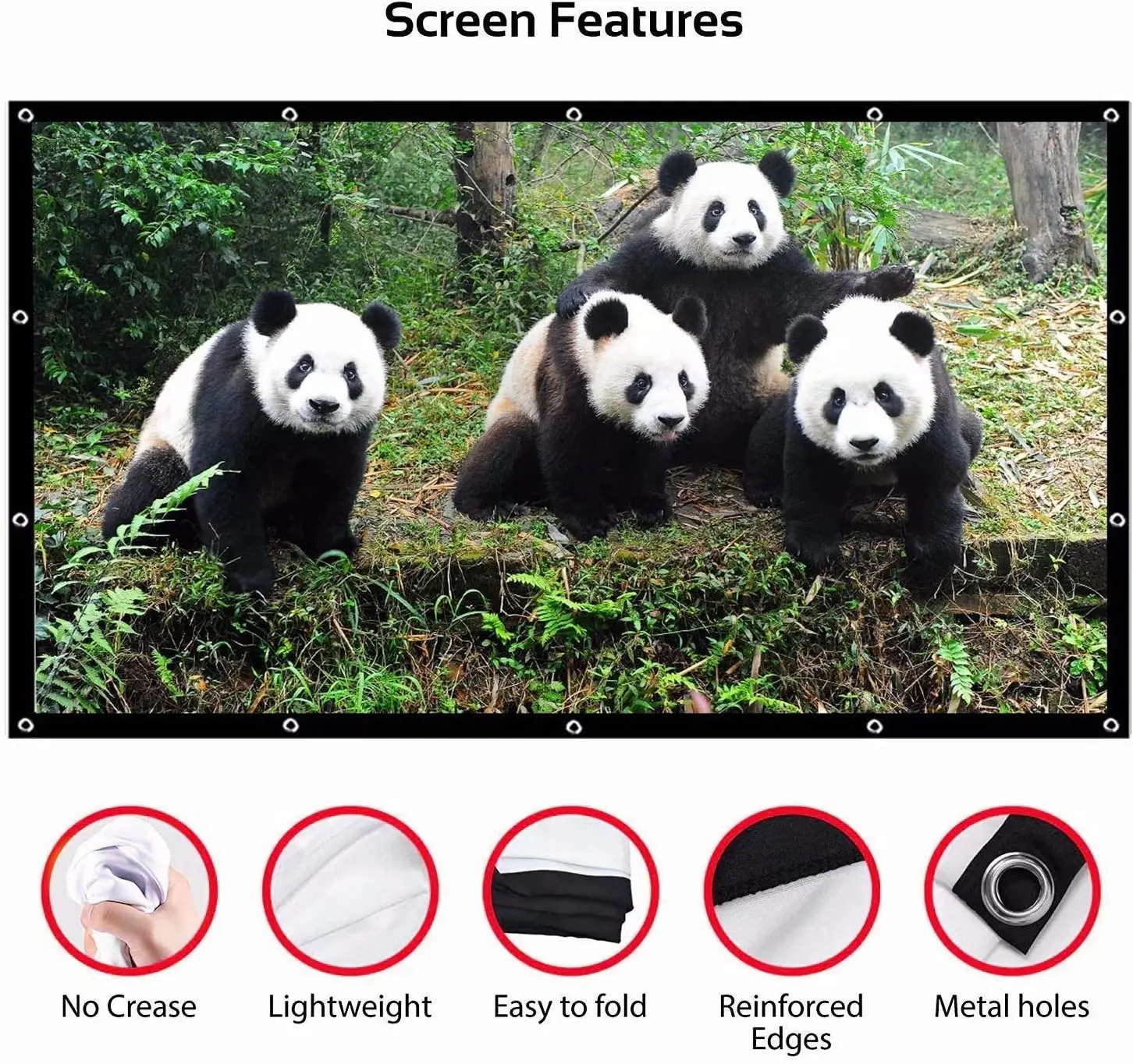 Foldable Polyester Cloth 100"(16:9) 221x125cm Portable Simple Projection Movies Projector Screens Cheapest Type