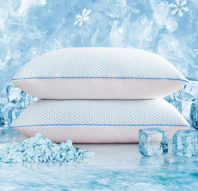 Wholesale Shredded Memory Foam Cooling Bed Pillow Adjustable Supportive Pillow for Side Back Sleepers with Removable Cover