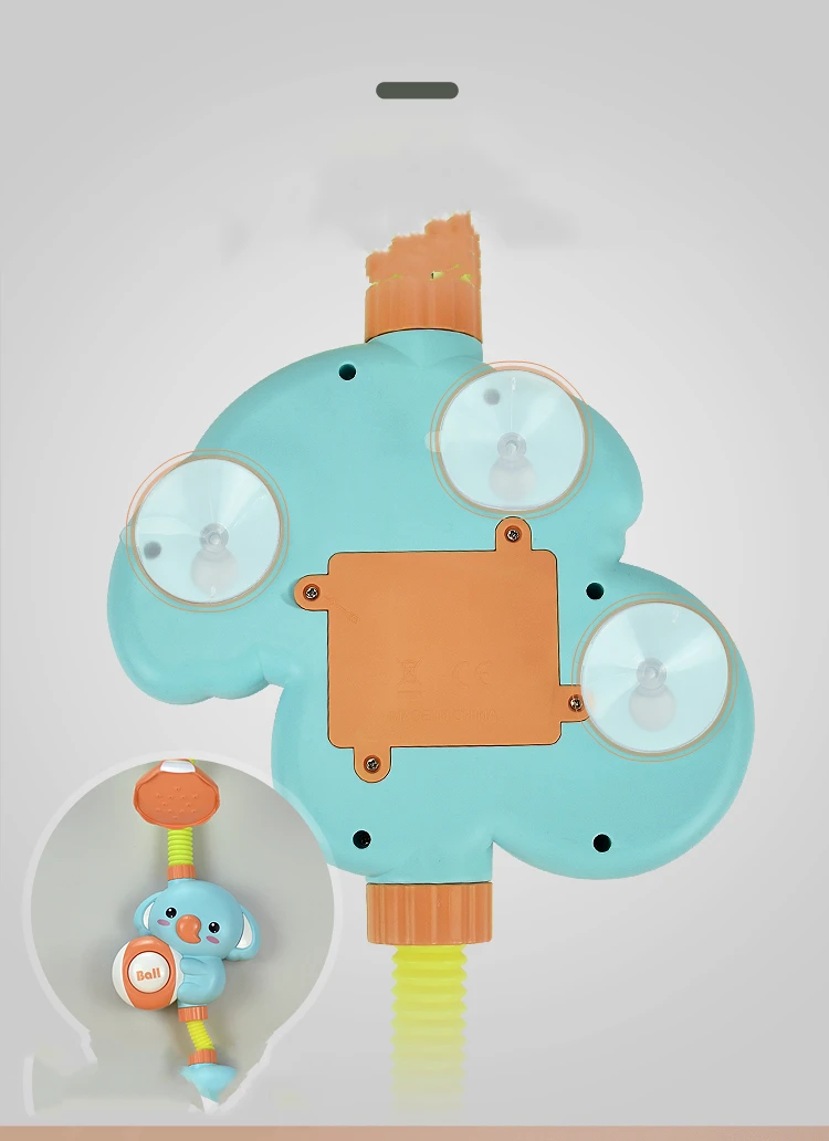 Baby Bath Shower Head - Elephant Water Pump With Trunk Spout Rinser - Control Water Flow From Elephant Trunk Knobs