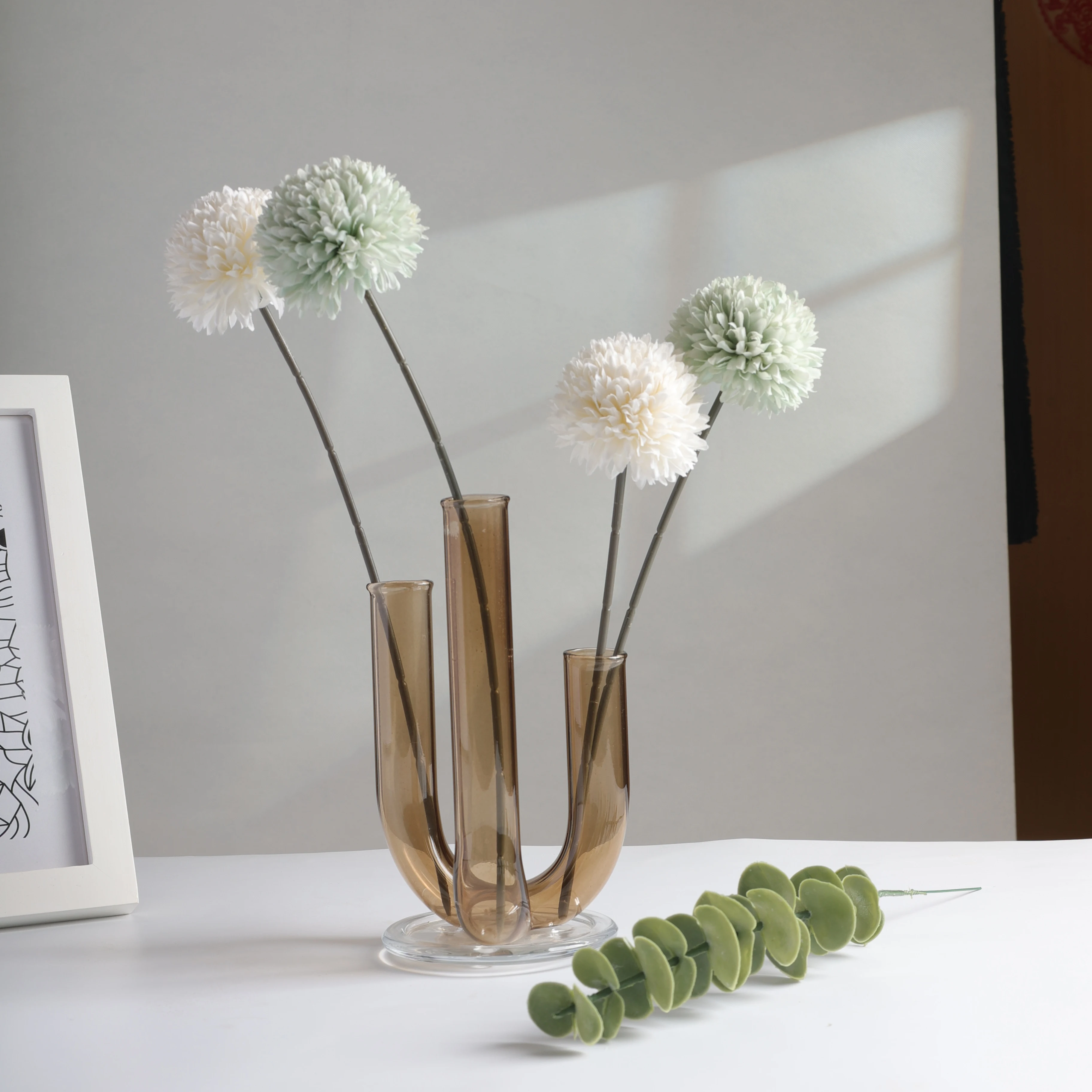 Customized Colors New Glass Test Tube Vase Art Deco Design Style for Tabletop Use