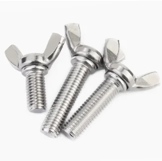 High Quality 304 Stainless Steel Butterfly Wing Head Bolt  Wing Nut M3 M4 Thread Available Various Lengths
