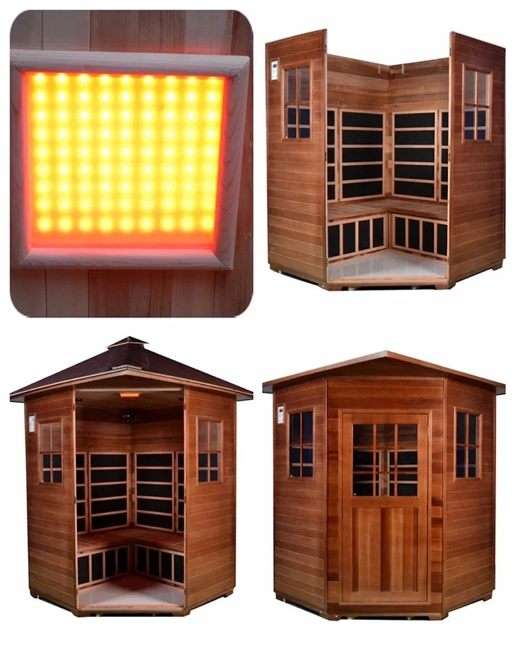 3 4 Person Solid Wood Canadian Cedar Outdoor Infrared Sauna For Sale