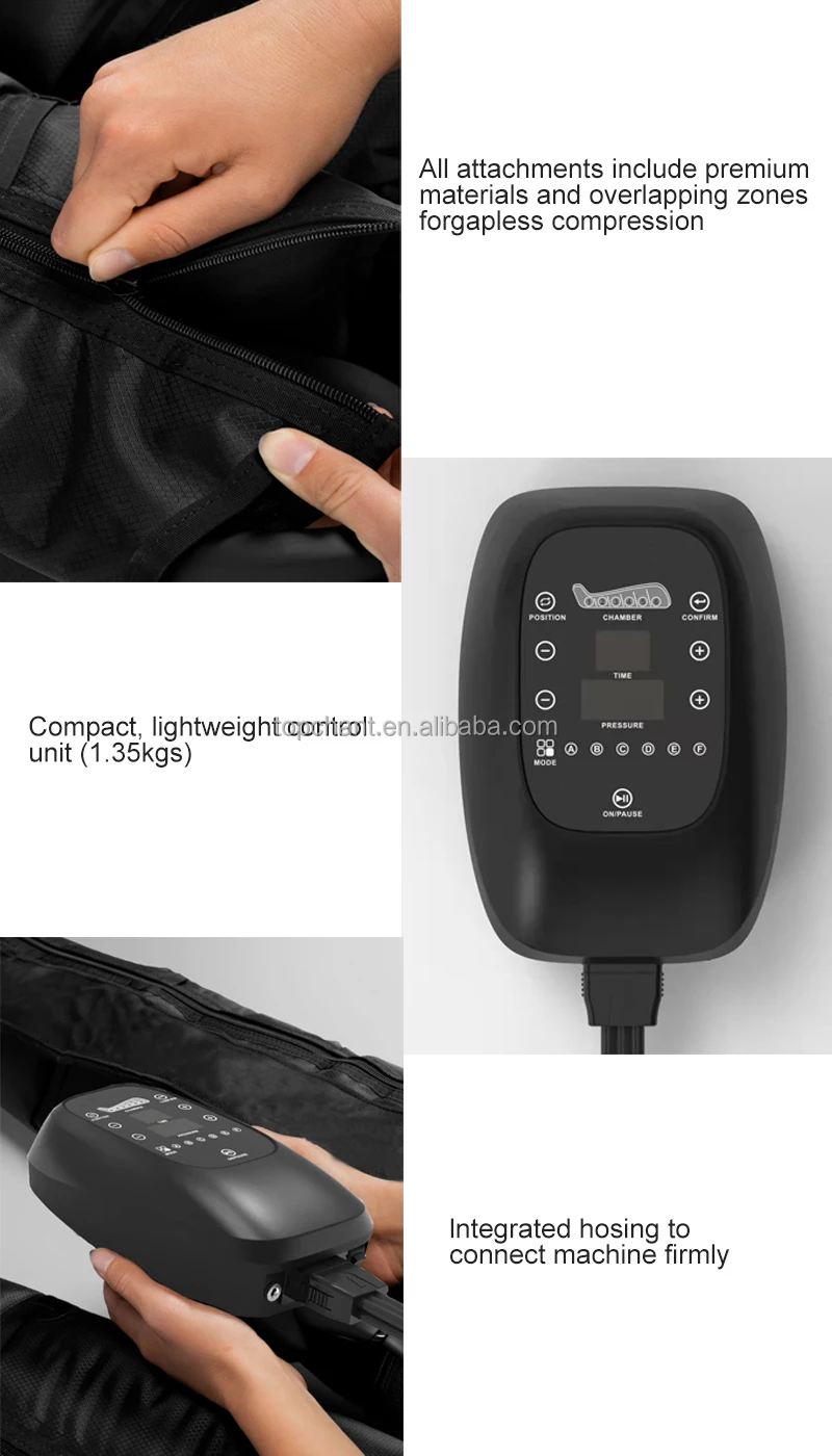 Electric Leg Air Compression Massager,Lipedema Legs Treatment Massager,8-Cavity Leg Massagers Pneumatic Wave Device Pressotherapy Boots Relax Instrument,Lymphedema Pump,Pressotherapy Boots (Grey