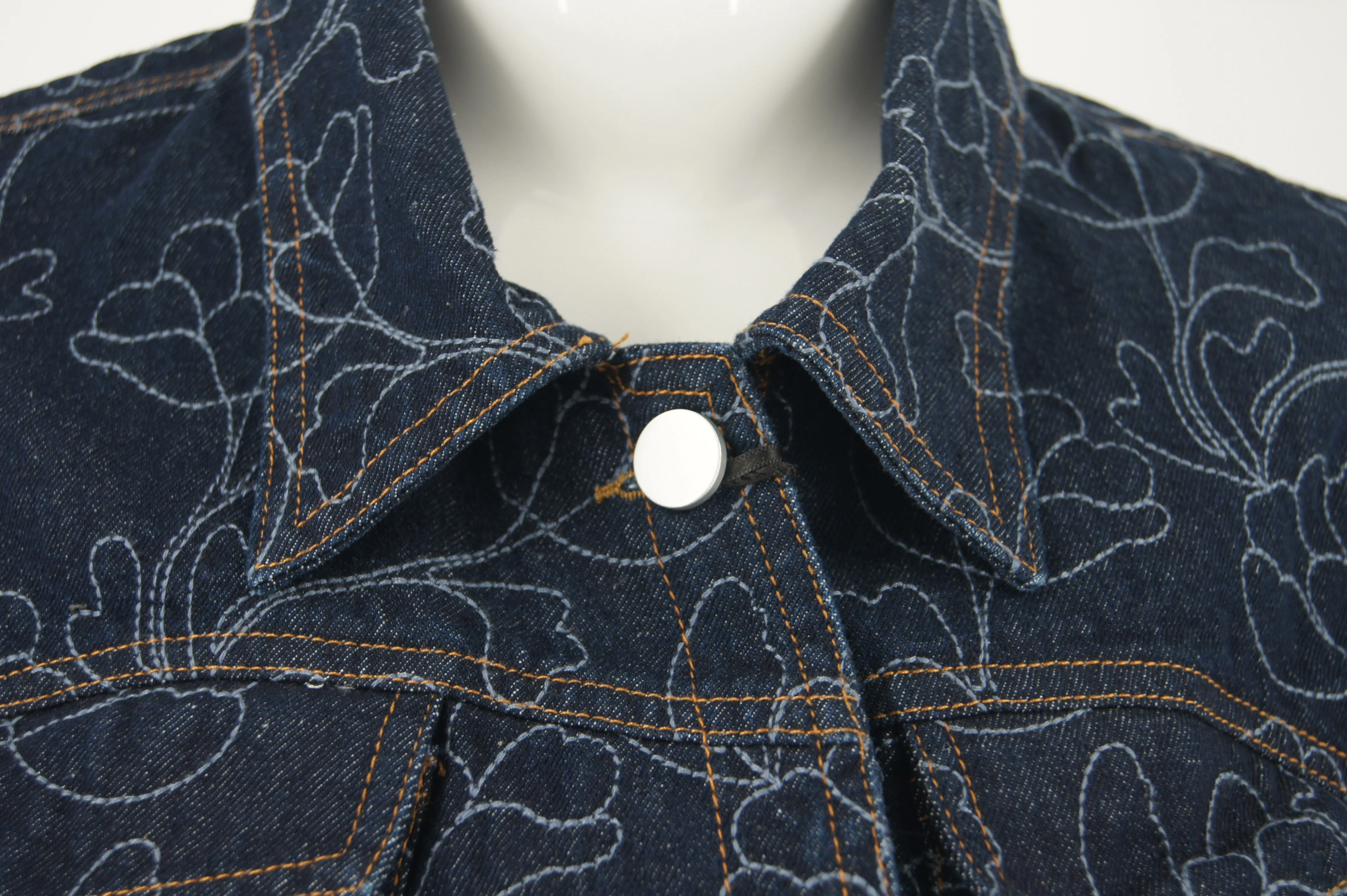 Heavy Industry Full Printed Jacquard Denim Jacket for Women