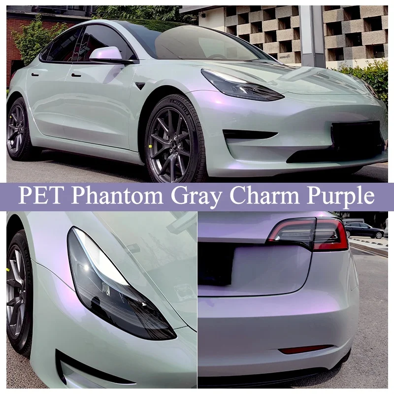 Reedee Wraps Car Vinyl Wrapping Paper Pet Phantom Gray Charm Purple