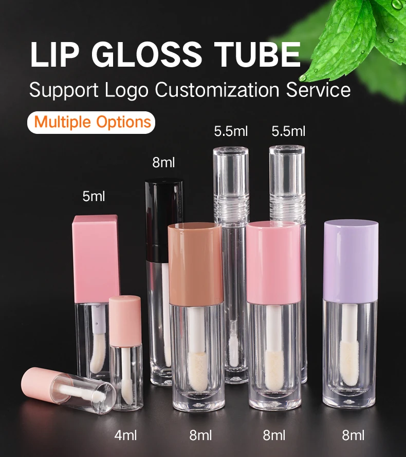 8ml Colors Lipgloss Containers Lip Glaze Tube Packaging Custom Logo Lip