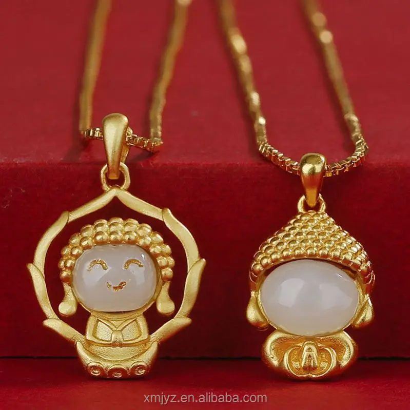 Mignon Chanceux Petit Bouddha Maitreya Pendentif Titane Acier