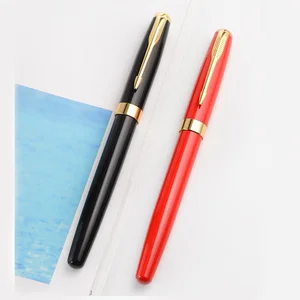 High Quality Professional Office Business Signature Pen  Luxury Custom Logo Promotional Gift Black Red Metal Roller Pen