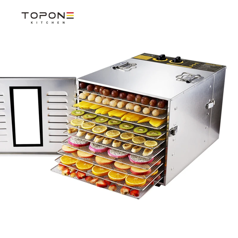 10 Layers Food Dehydrator Machine with Visible Glass Window All Stainless Steel Food Dehydrator for Fruit and Vegetable
