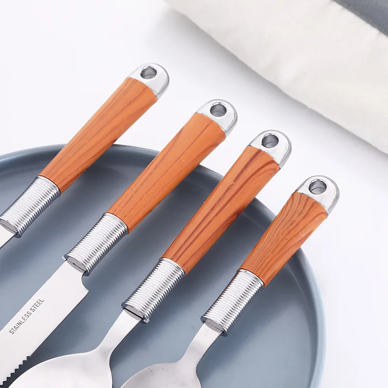 New Plastic Handle Royal Besteck Posate  Silverware Set Stainless Steel Cutlery Sets