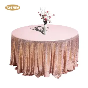 Yachen Manteles Redondo Para Eventos Fiesta Mantel De Lentejuelas Round Sequin Tablecloth Gold Table Cloth For Wedding Parties