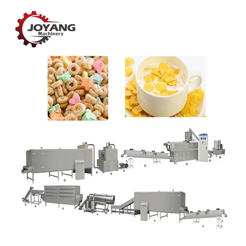 Automatic Roasting Fruit Loops Cheerios Production Extruder Breakfast Cereals Machine Plant Line