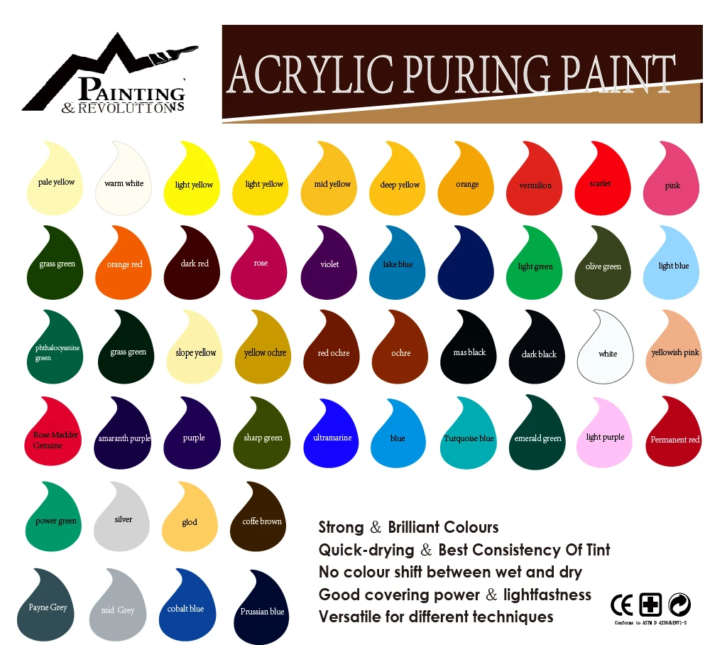 Premixed High Flow Floetrol Diy Pouring Acrylic Paint Set Fluid